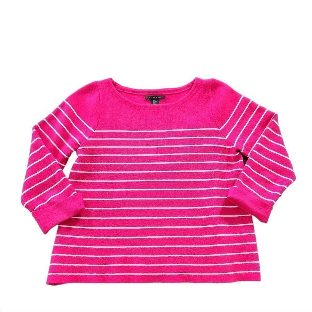 Tahari Pink Stripe Sweater